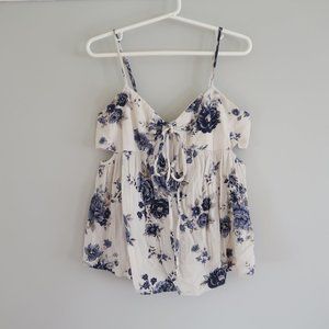 AE Blue and White Flower Top/Cami